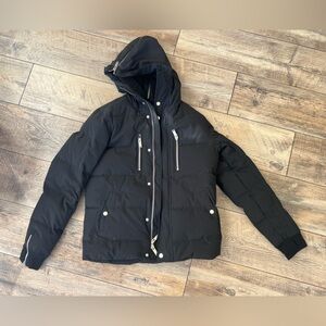 Karl Lagerfeld Black Hooded Puffer Jacket